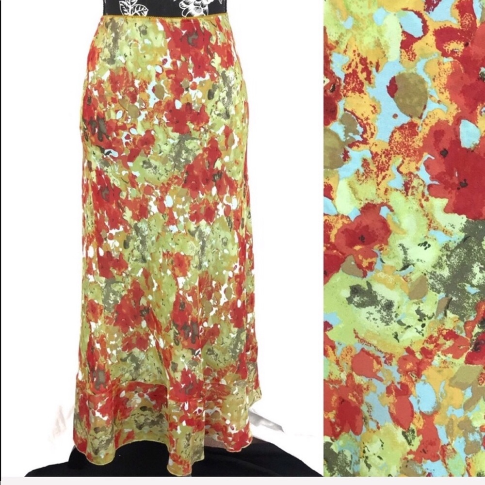 Maxi silk skirt